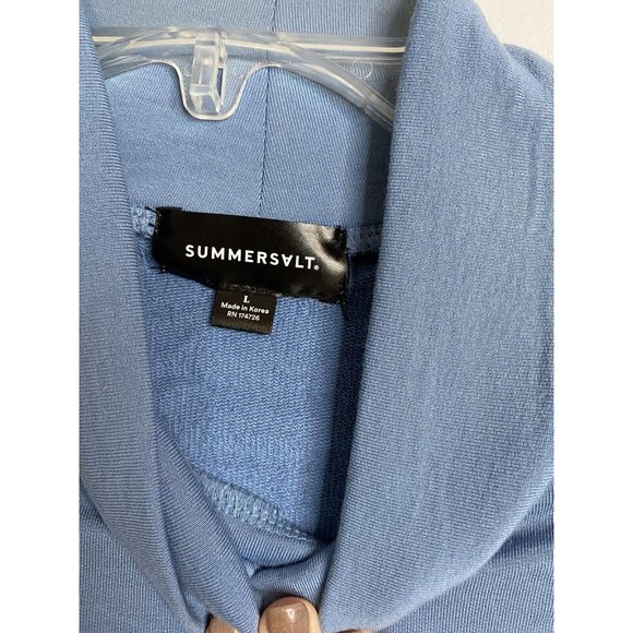 NWT Summersalt Softest French Terry Cinch Waist Pullover Top Blue Large - Picture 5 of 8